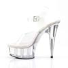 Pleaser - DELIGHT608 Sandaal met enkelband - Transparant/Zilverkleurig Product image